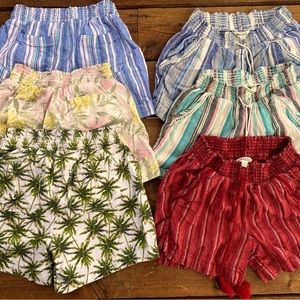 6 pairs (lot) Briggs Women’s Linen Blend Pull-On Shorts, Pockets and Drawstring